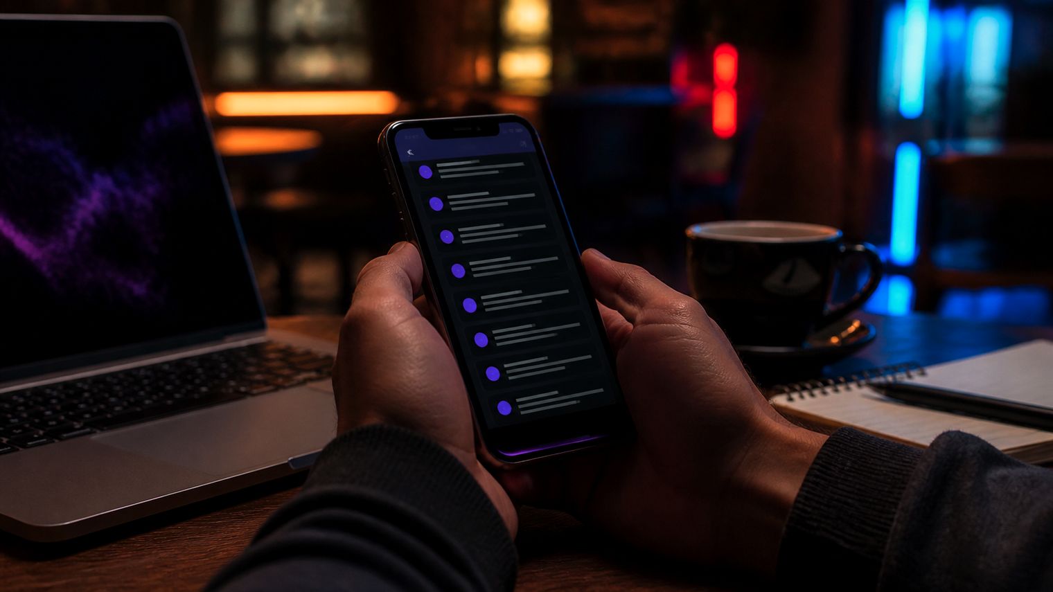 person using smartphone to explore .onion links