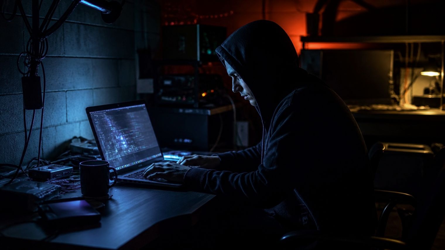individual analyzing hidden wiki links on laptop